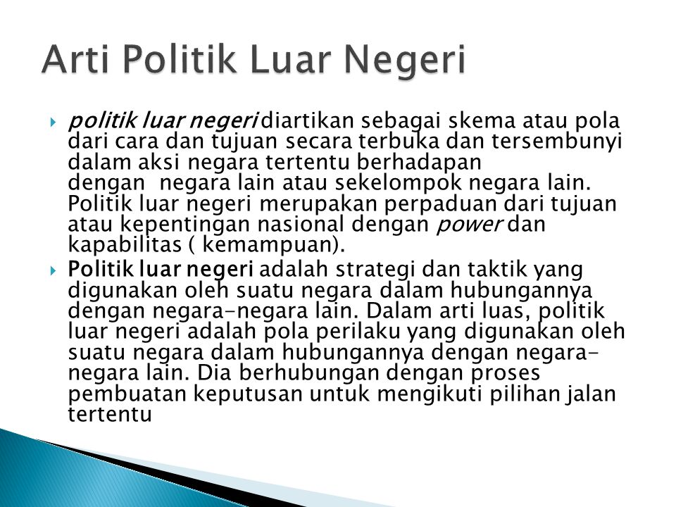 Pengertian Politik Luar Negeri Bebas Aktif Newstempo